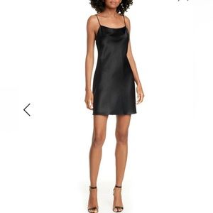 Alive + Olivia Harmony Mini Slipdress Black Satin Zip